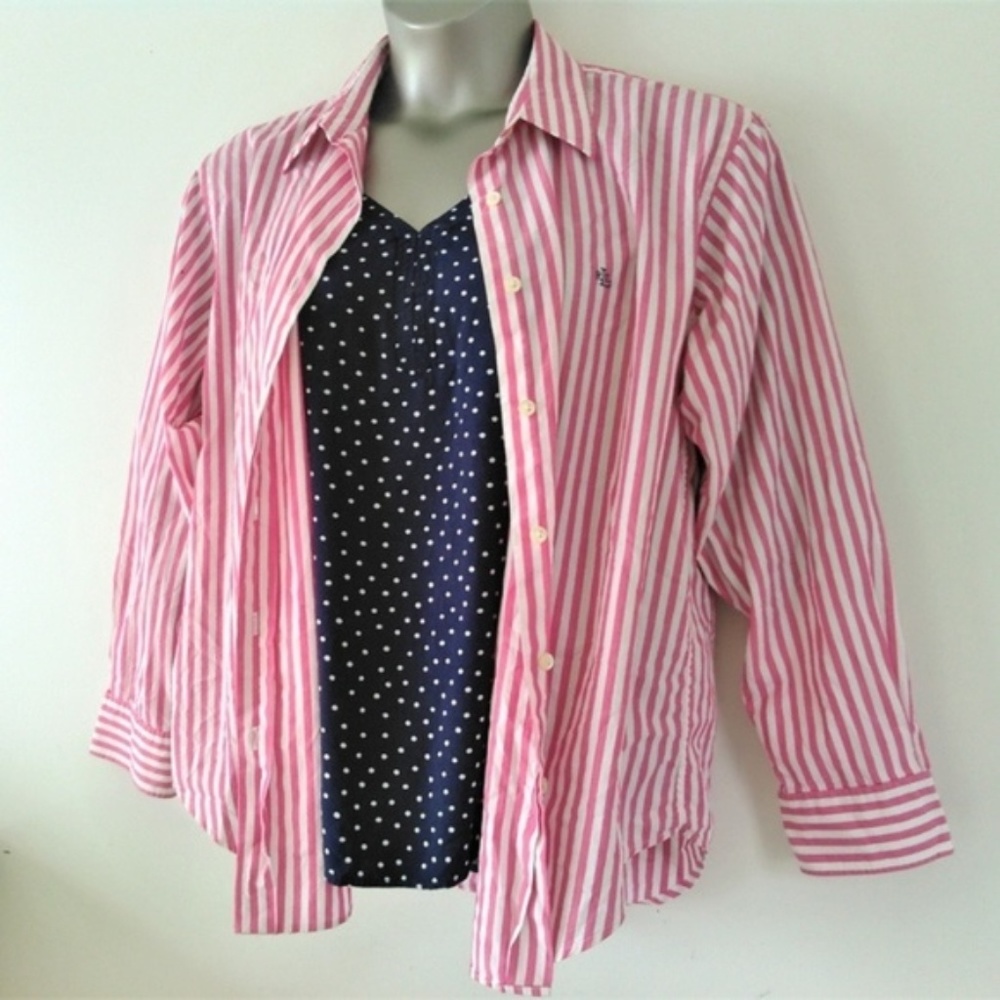R. Lauren & St John's Bay | Navy Dot /Pink Stripe
